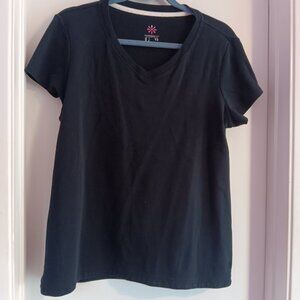 ISAAC MIZRAHI LIVE WOMEN'S LARGE BLACK SHORT SLEEVE TEE